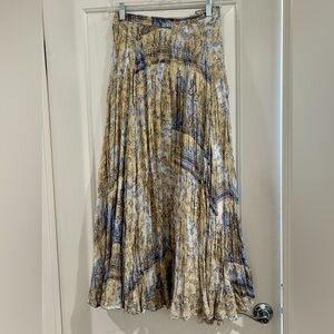 Soft Surroundings Blue and Gold Maxi Skirt